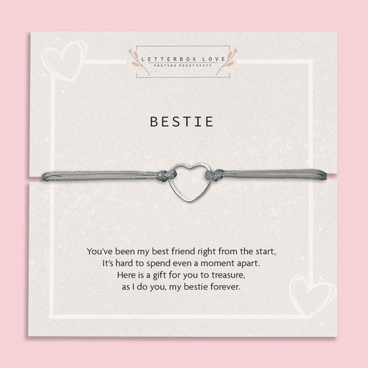 Bestie Adjustable Heart Bracelet