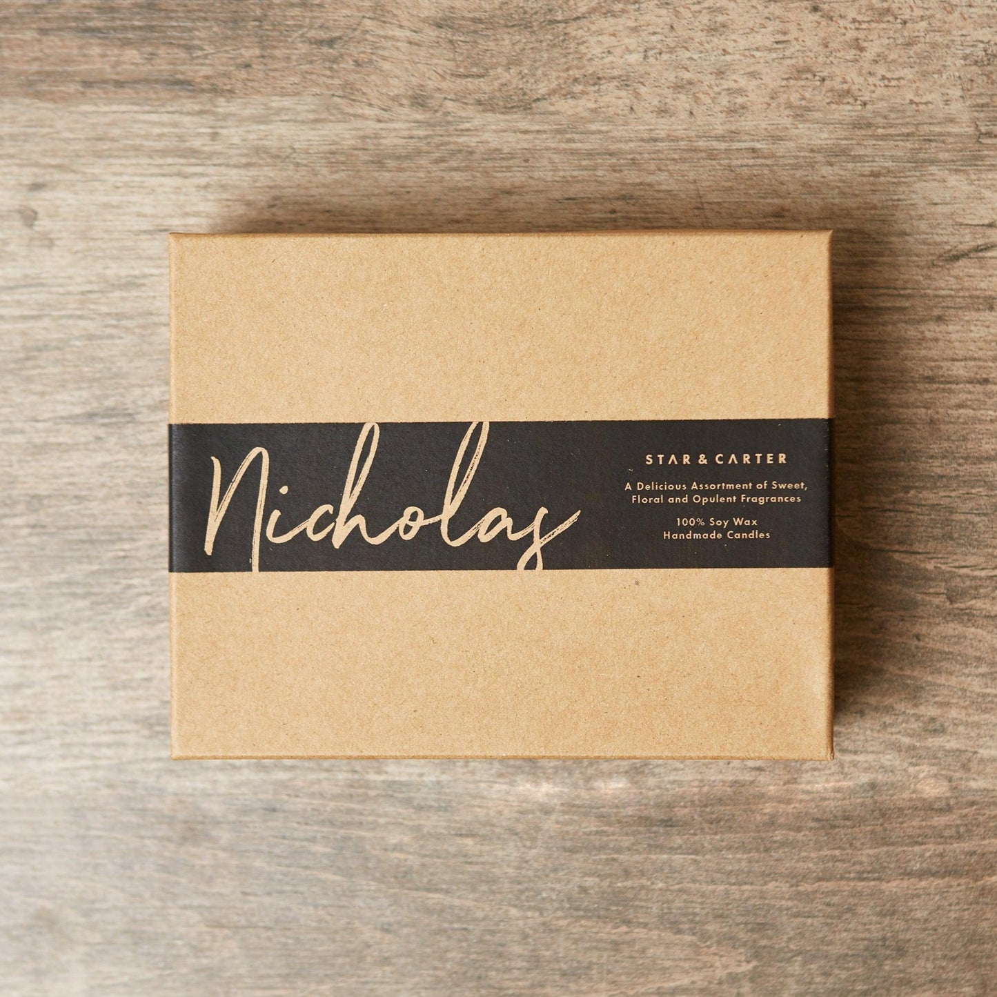 Festive Candle Gift Set with personalisation on the lid