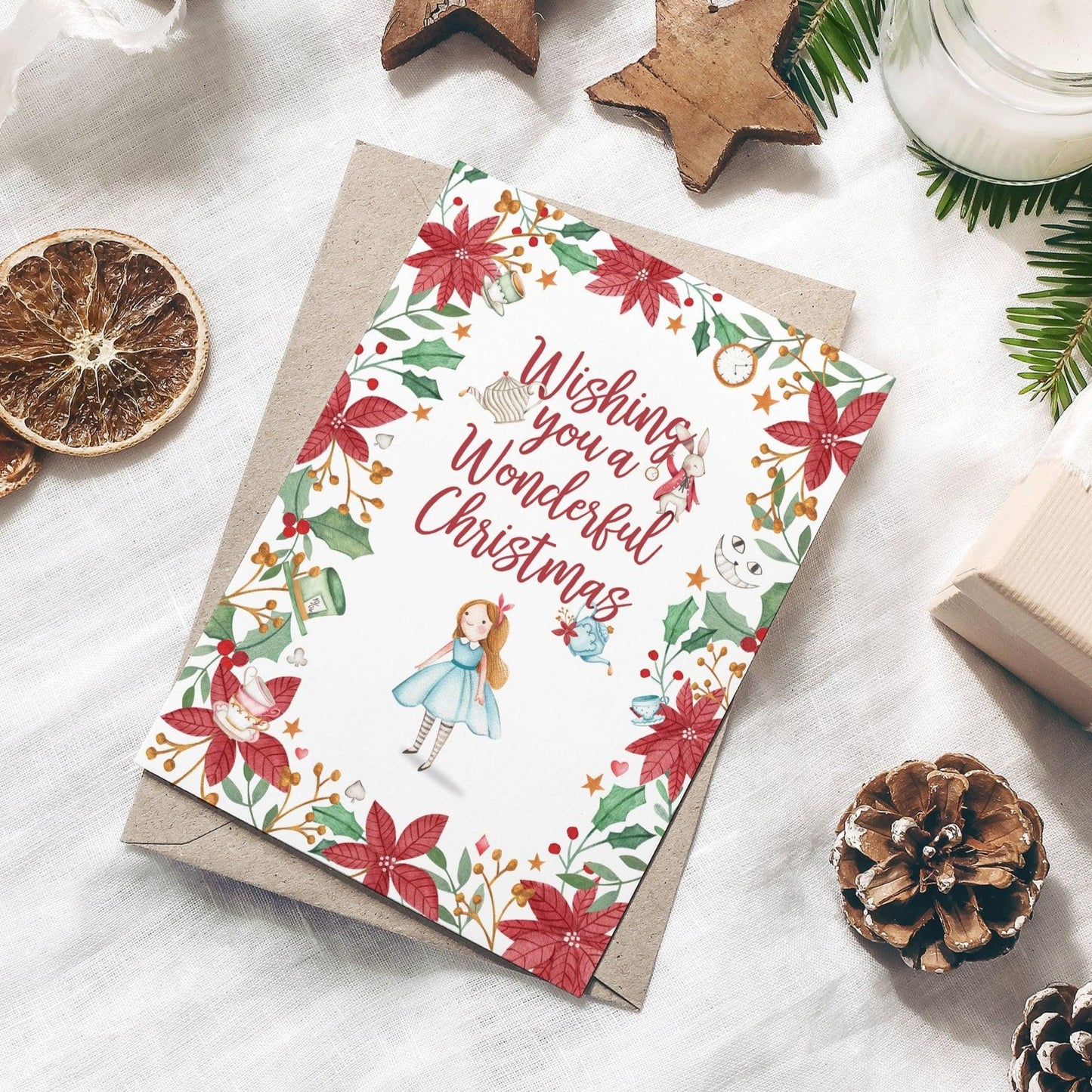 Alice themed Christmas card, image 6
