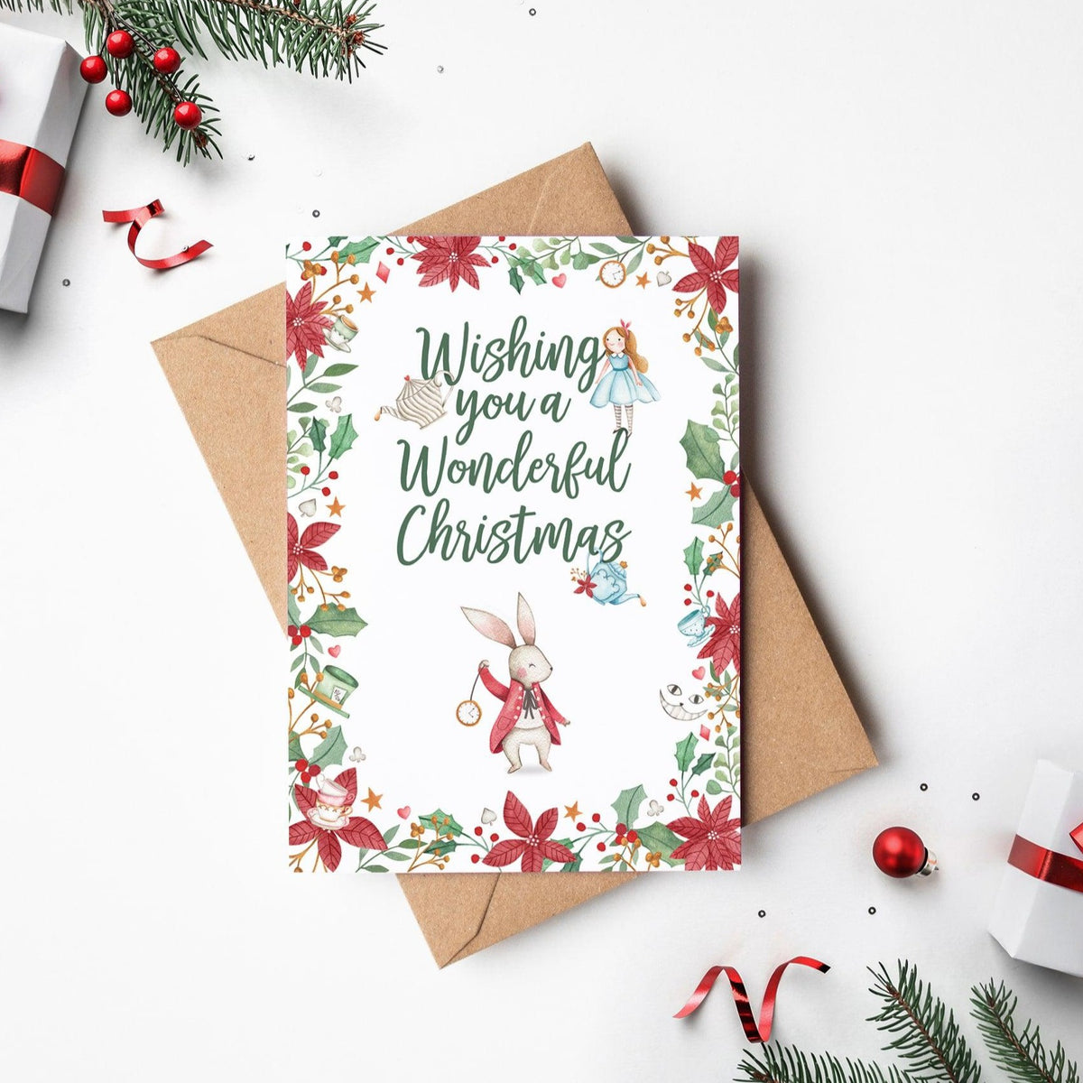 Alice themed Christmas card, image 2
