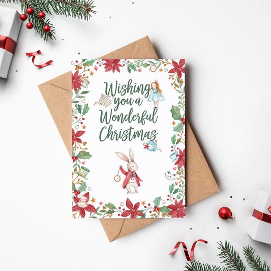3 x Alice themed Christmas Cards