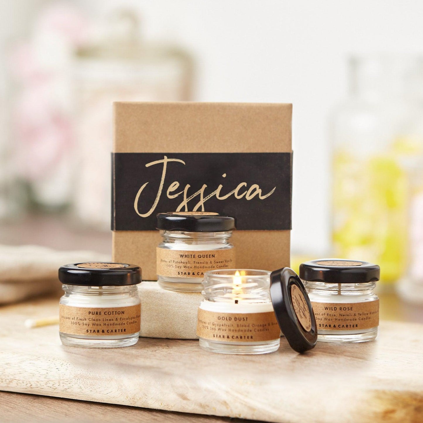 small Birthday gift box with 4 soy candles
