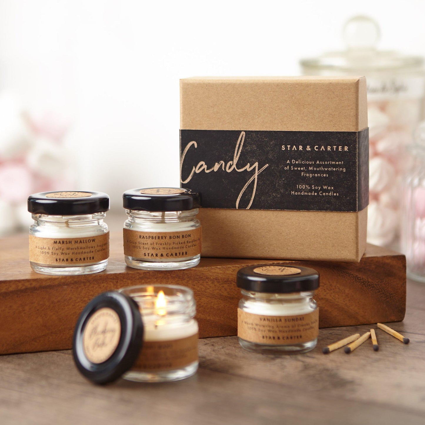4 Small Candle Gift Set in Candy Scents
