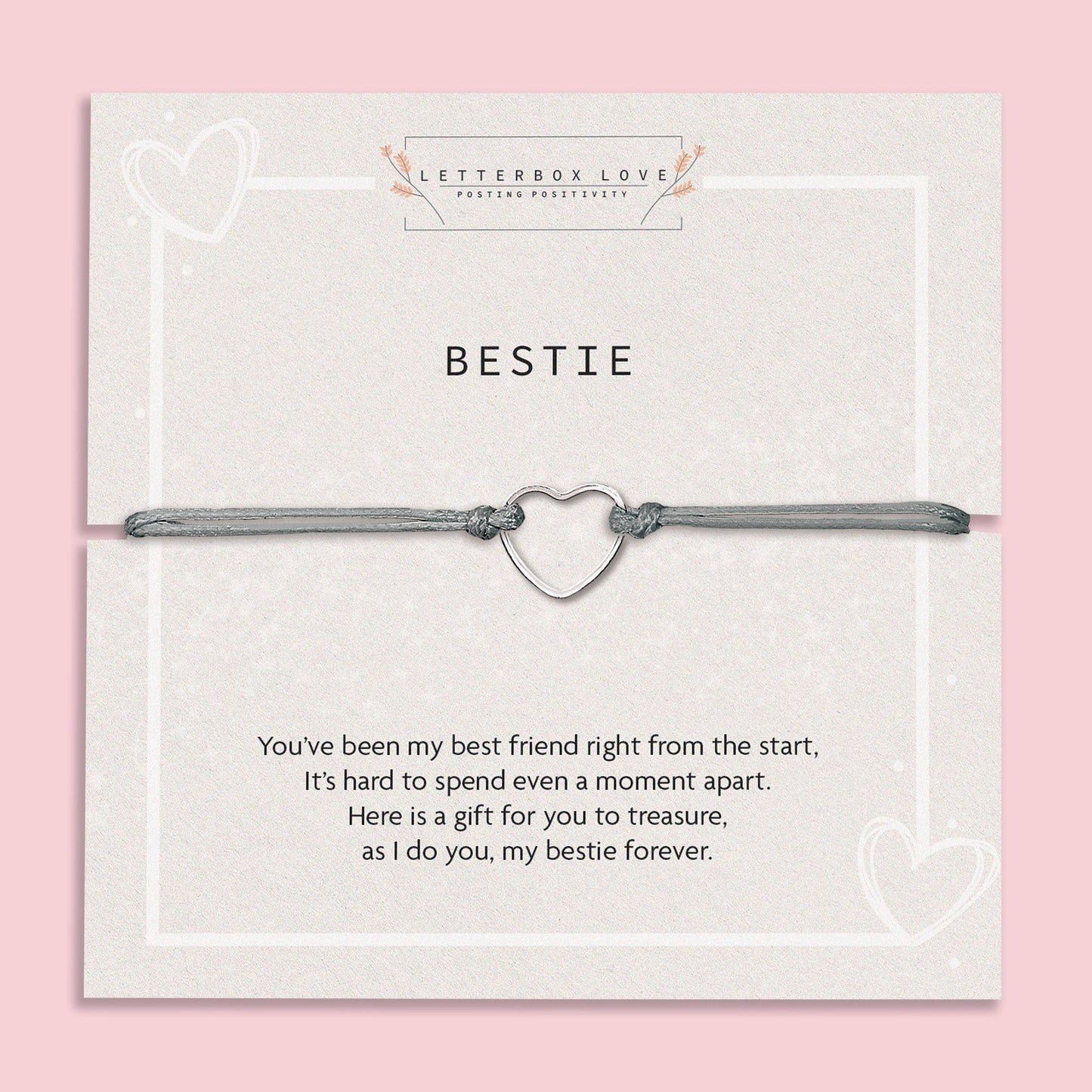 Bestie Adjustable Heart Bracelet