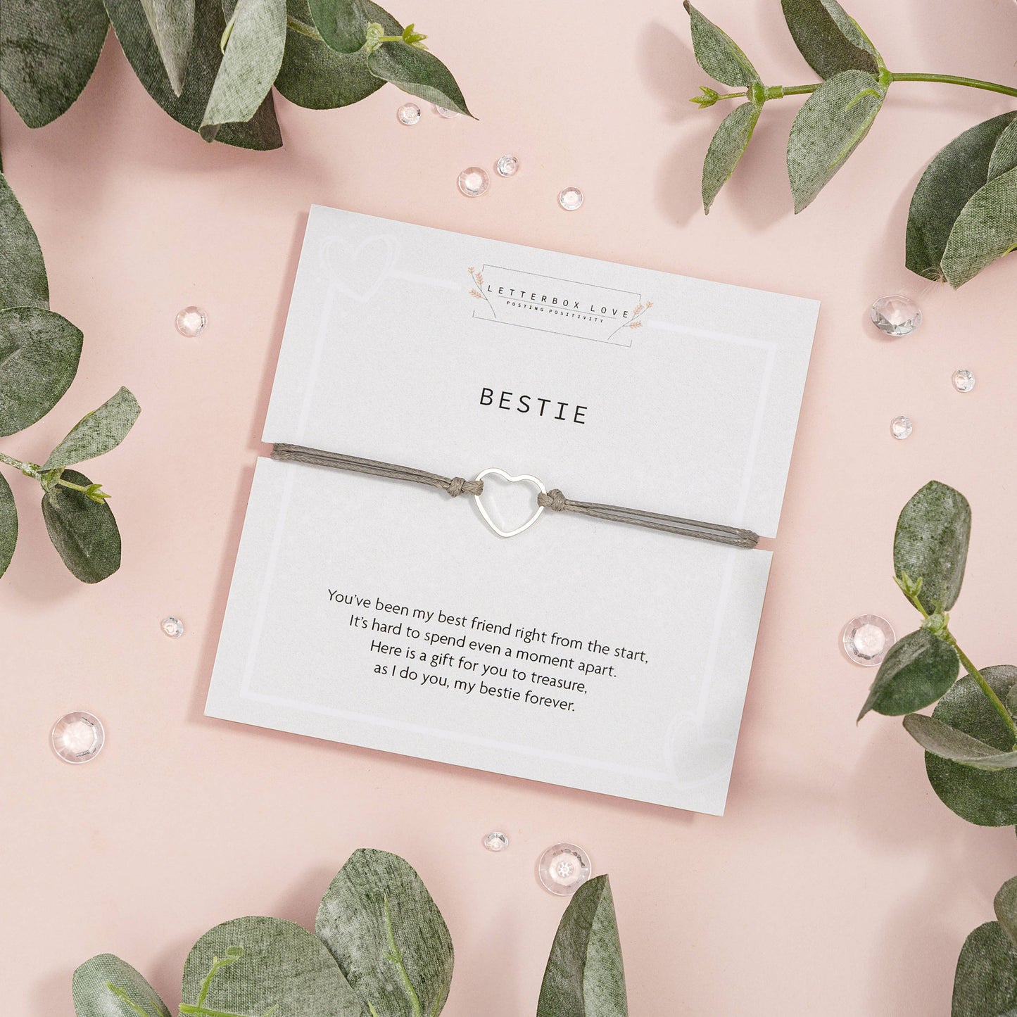 Bestie Adjustable Heart Bracelet