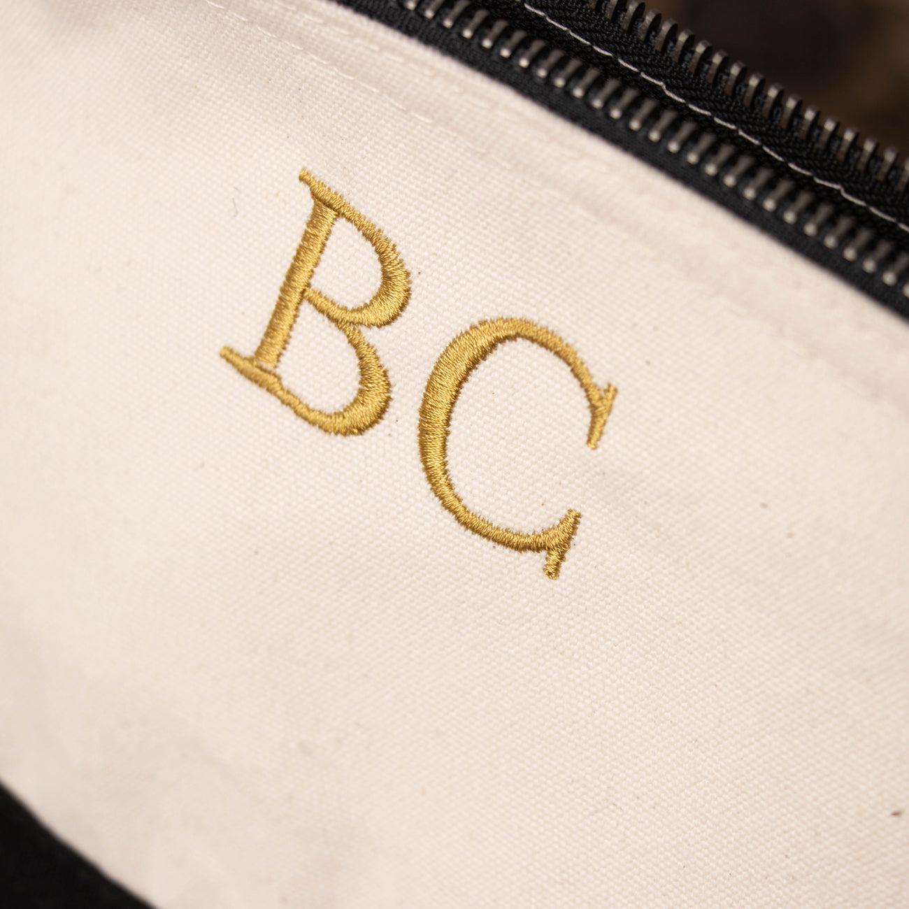 Monogram Embroidered Makeup Bag