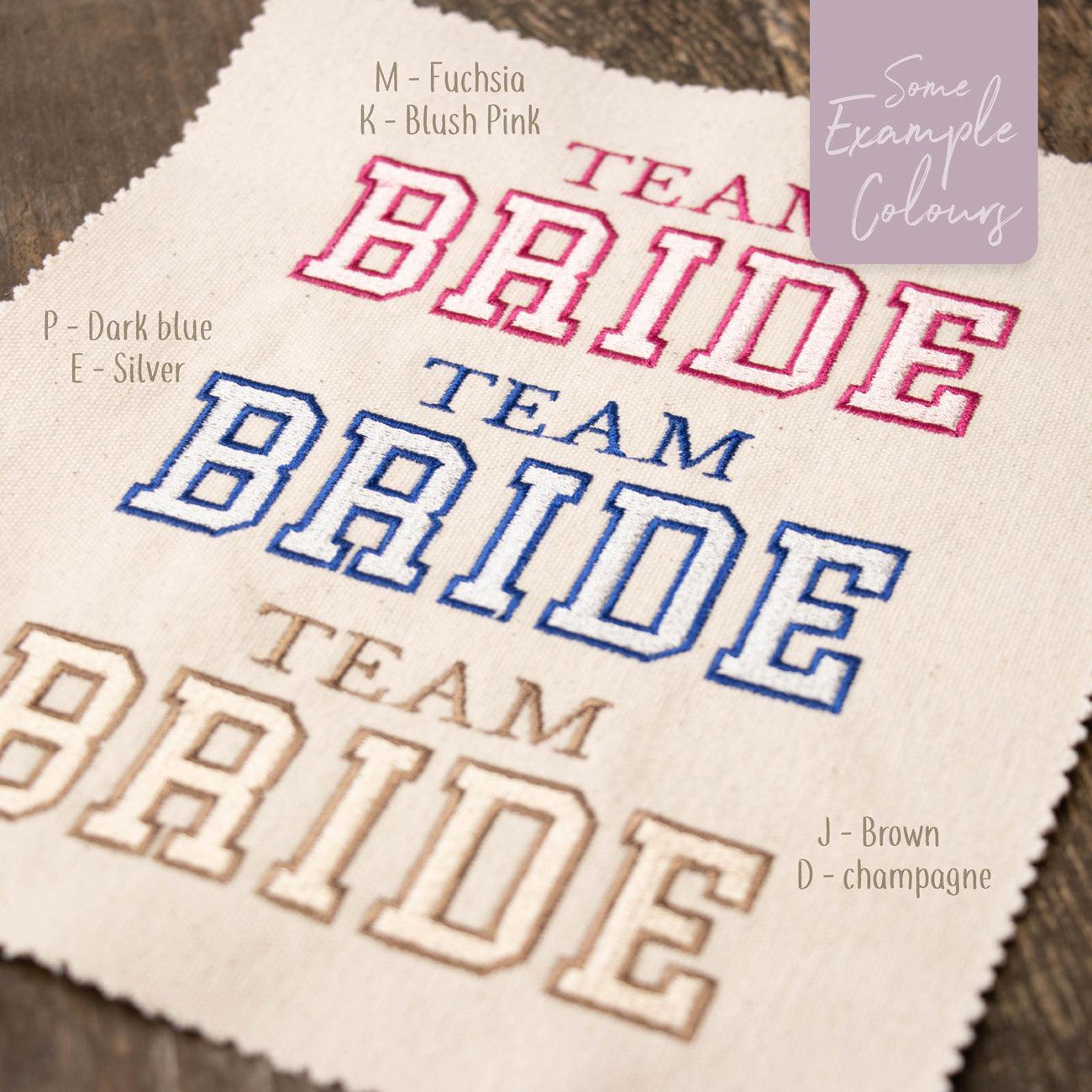 Team Bride Embroidered Makeup Bag