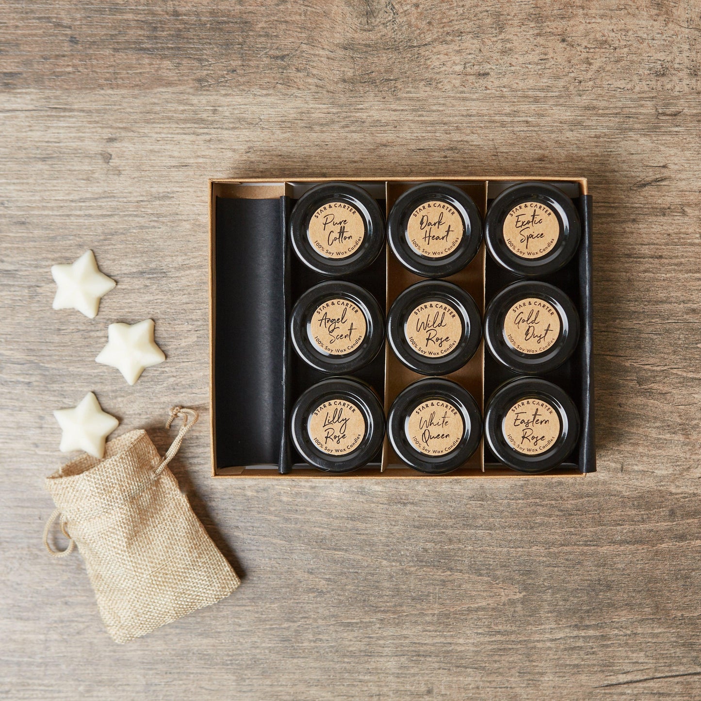 Large Personalised Soy Candle Gift Set with 5 wax melts