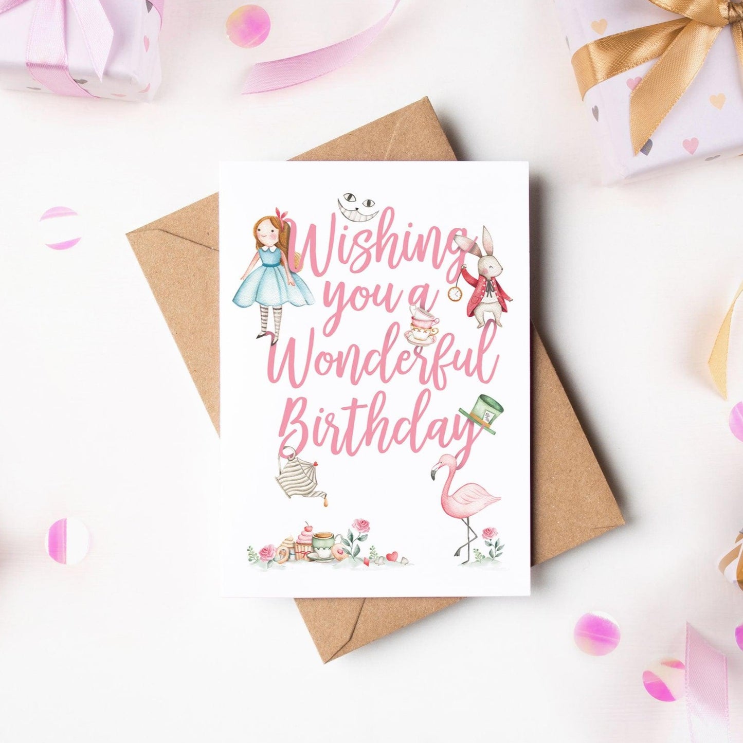 Alice in wonderland birthday card