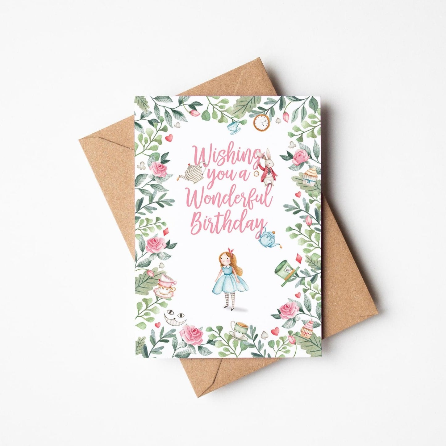 Alice in wonderland birthday card