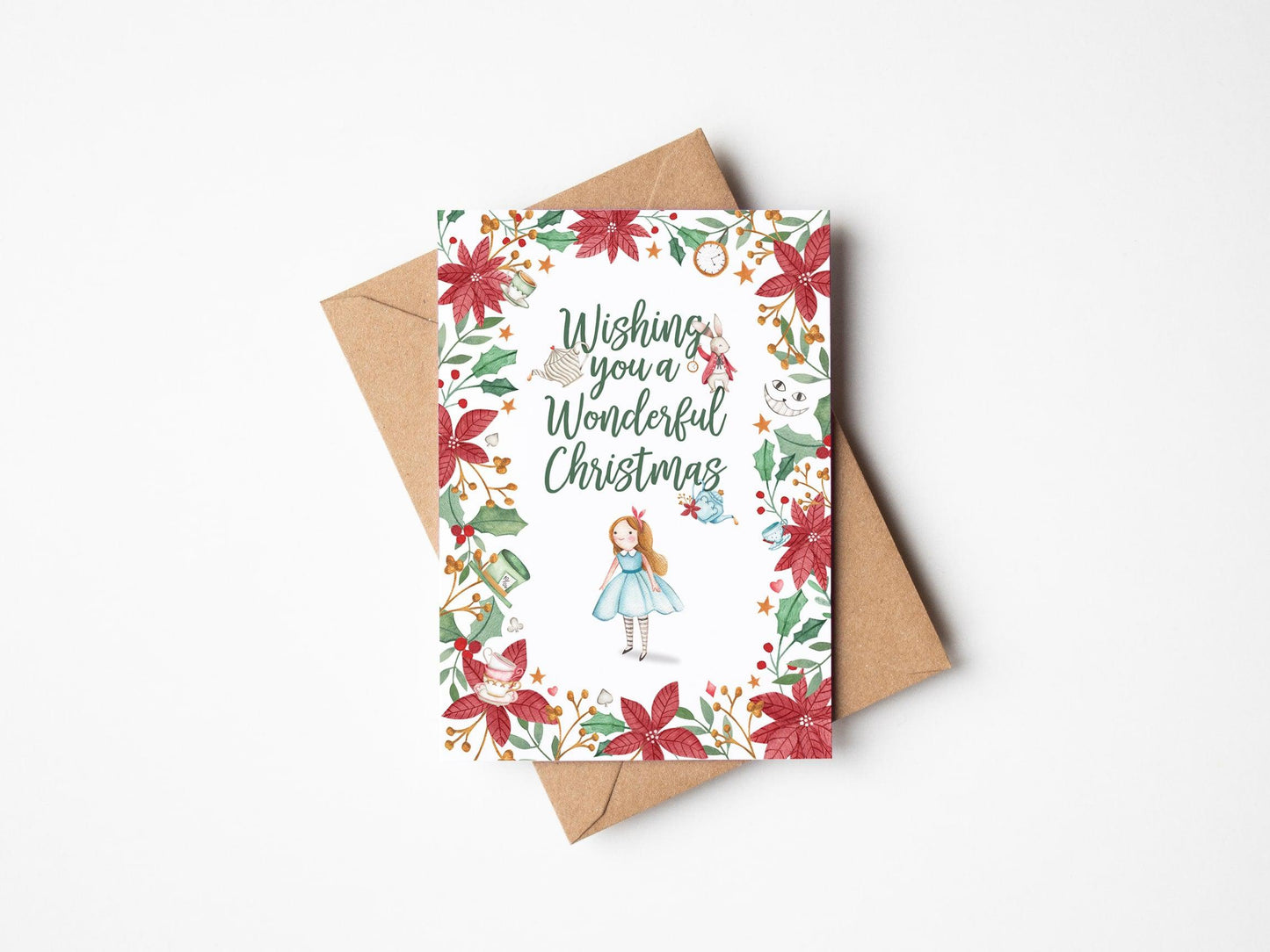 3 x Alice themed Christmas Cards