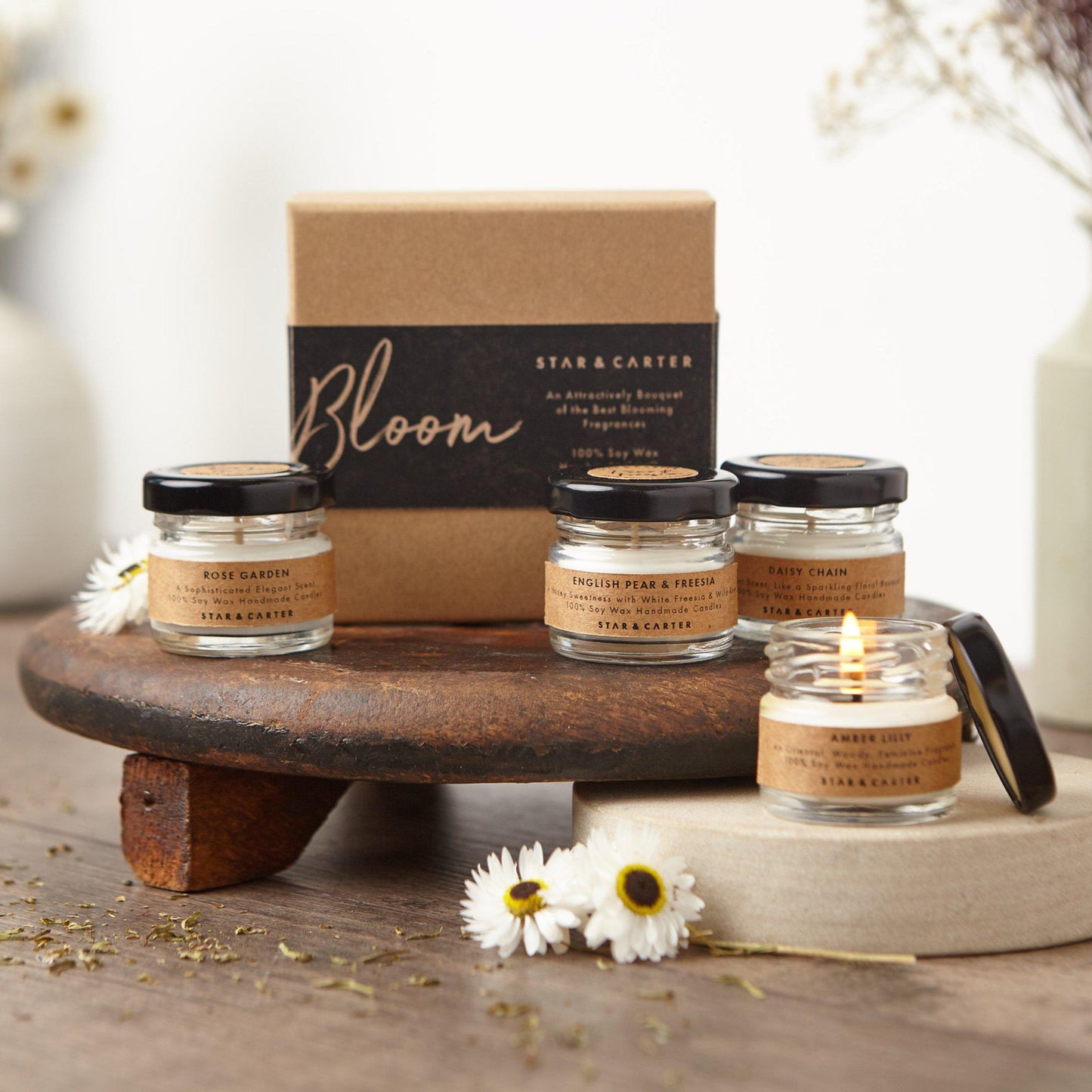 Floral Scented Soy Wax Candle Gift Set Small