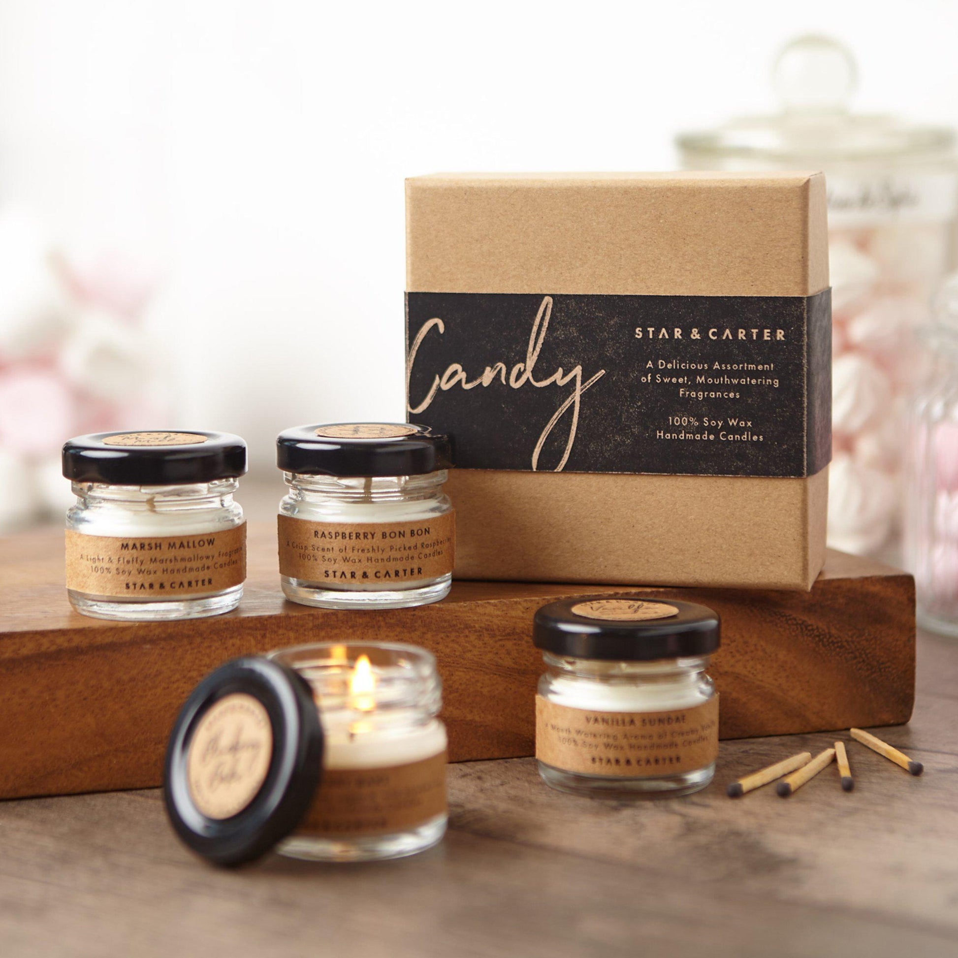 4 Small Candle Gift Set in Candy Scents 