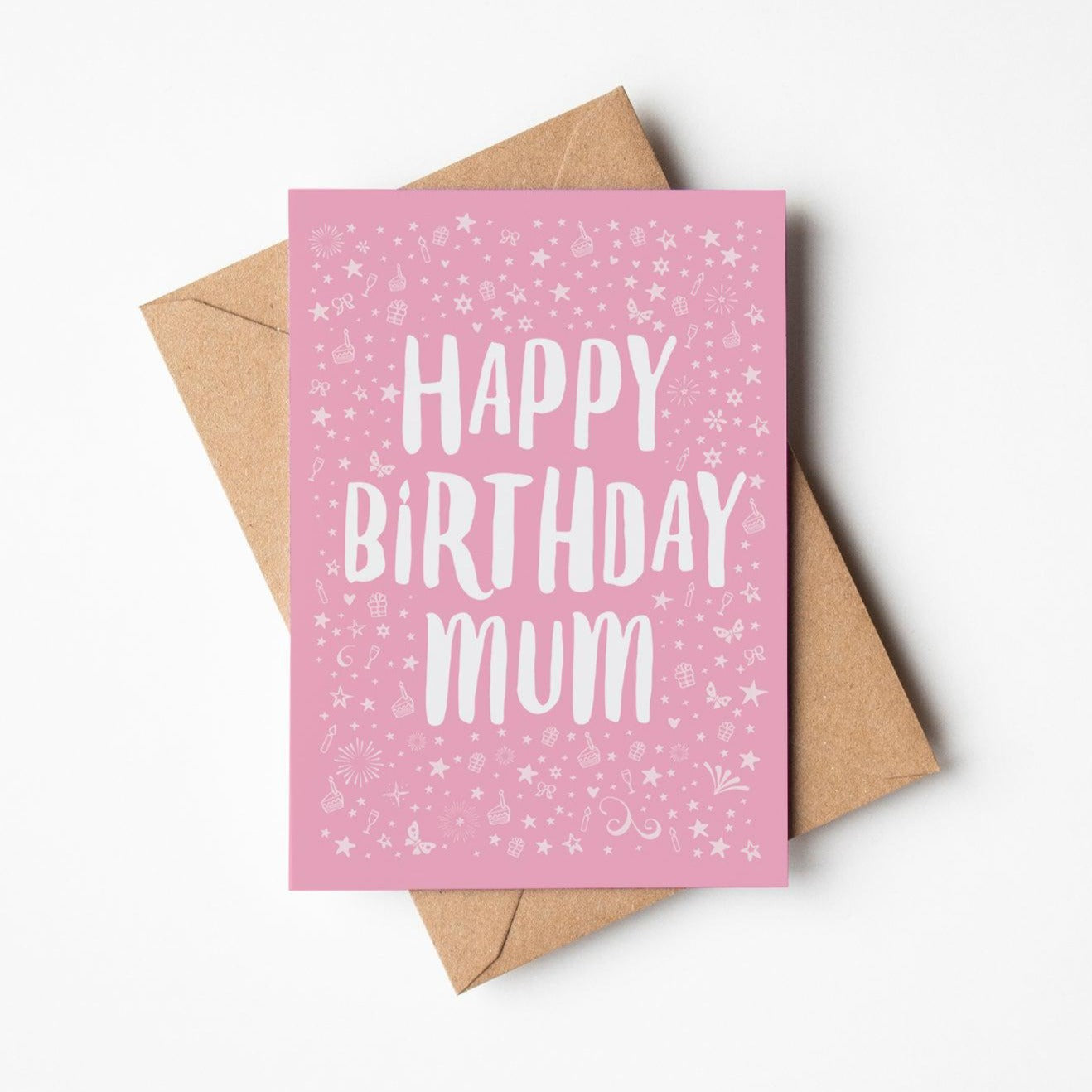 Personalised Happy Birthday Card in pink