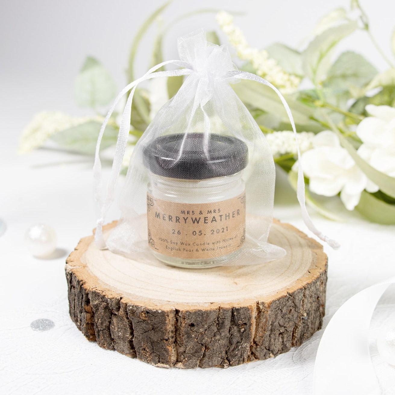 Wedding favour mini candle